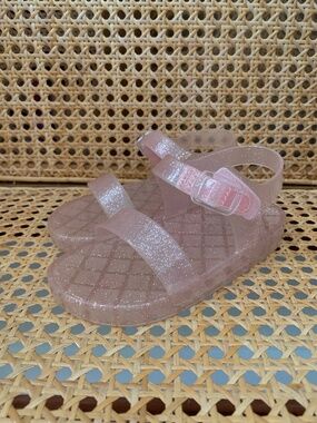 Baby Gap Toddler Girls Pink Glitter Jelly Sandals 10